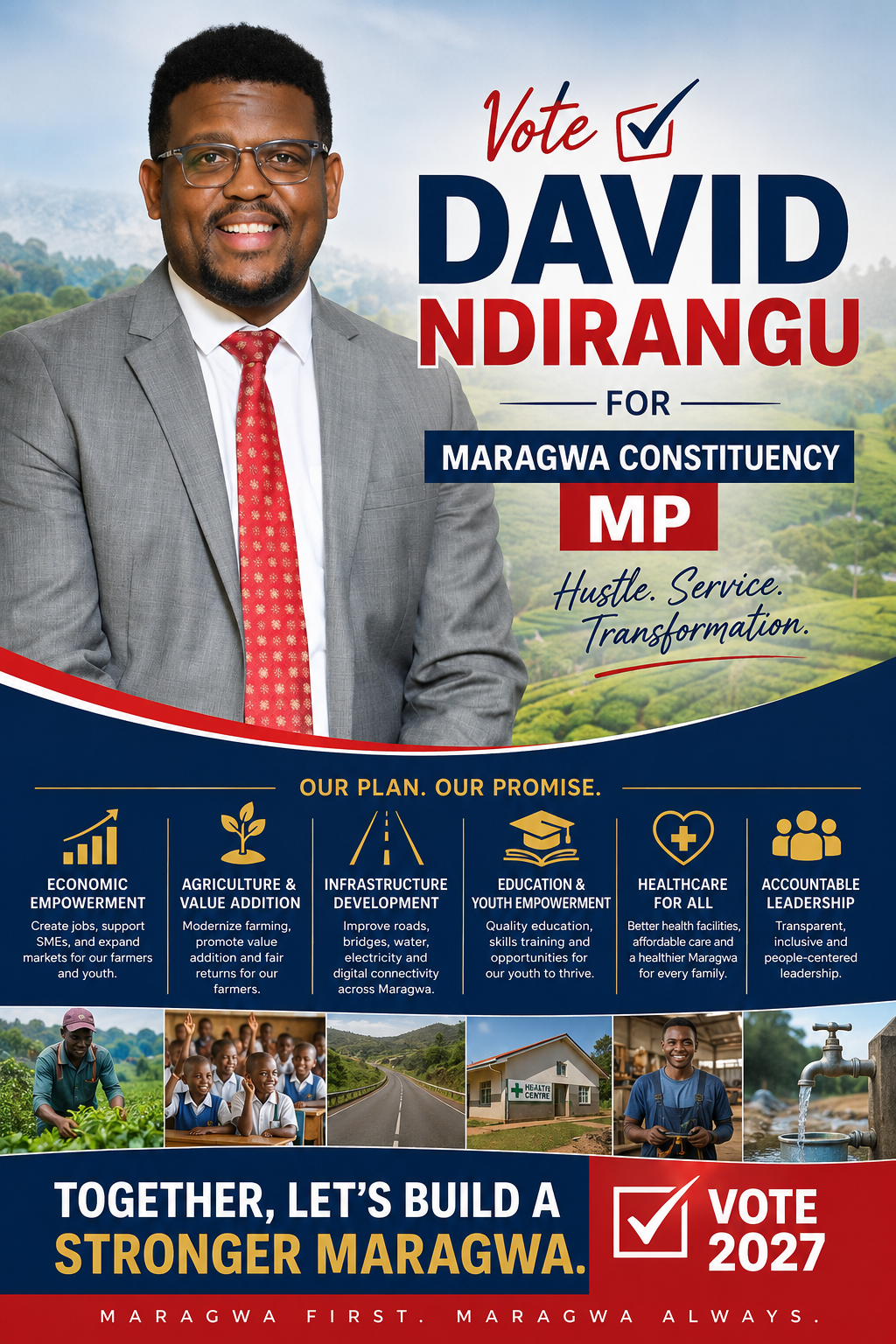Vote David Ndirangu for Maragwa Constituency MP, 2027 — official campaign poster
