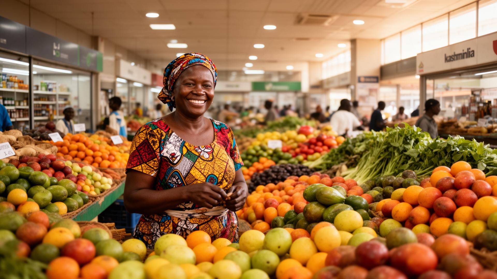 Mama mboga running her vegetable stall in Maragwa town